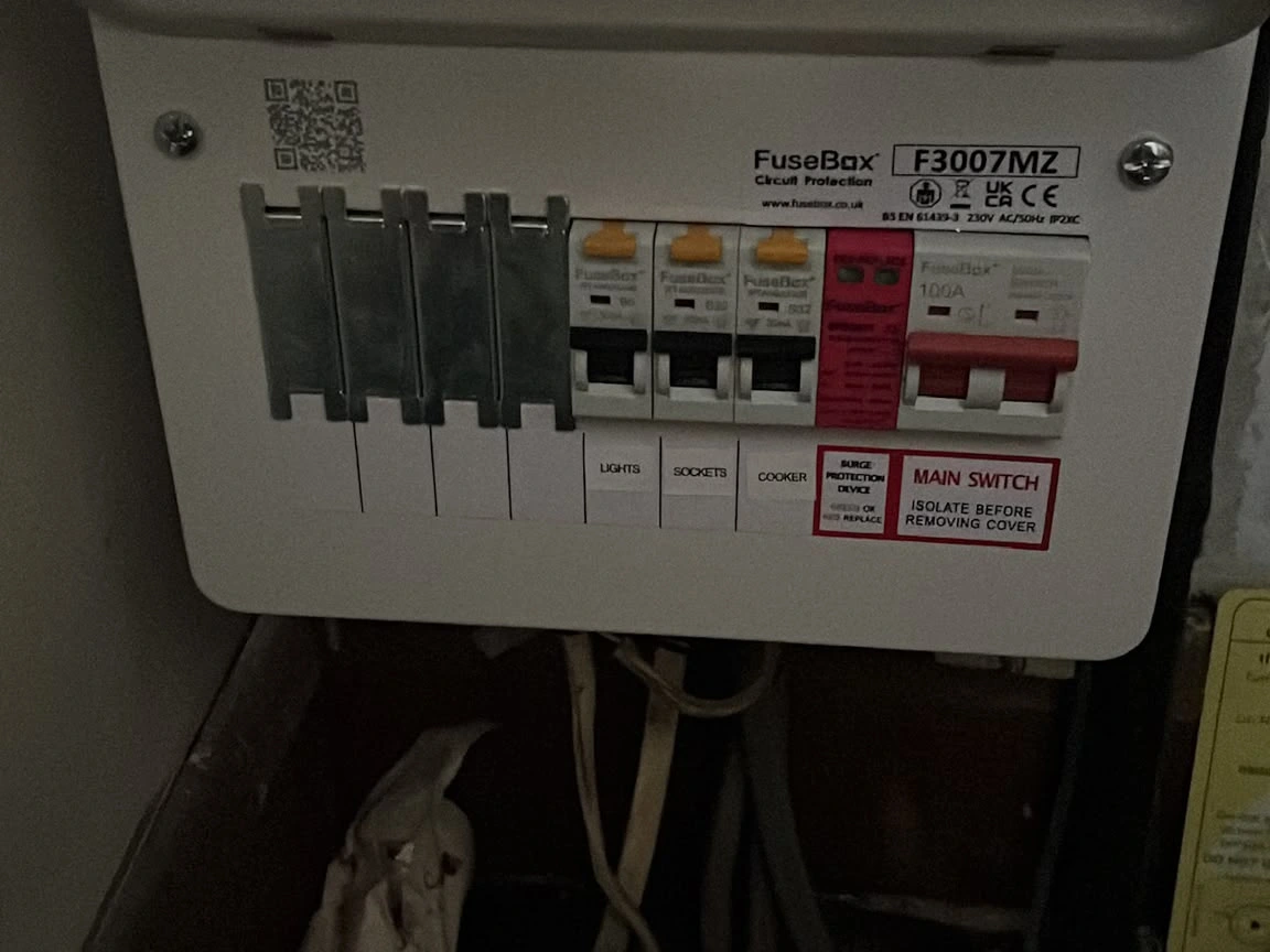 Compact consumer unit with surge protection and labelled circuits